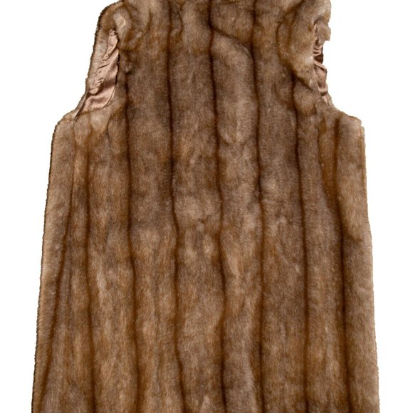 Vintage Hillman's New York Brown Faux Fur Vest Small / Medium - Picture 2 of 8